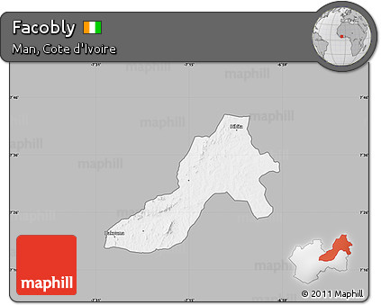 Gray Map of Facobly, single color outside