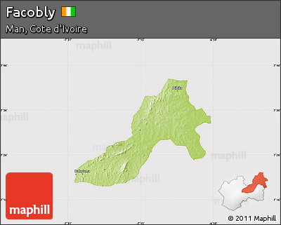 Physical Map of Facobly, cropped outside
