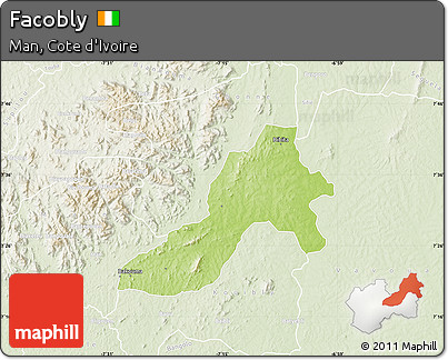 Physical Map of Facobly, lighten