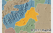 Political Map of Facobly, semi-desaturated