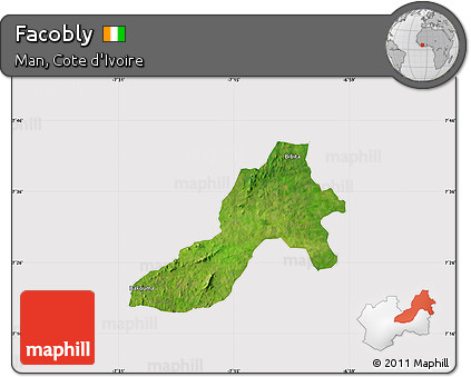 Satellite Map of Facobly, cropped outside