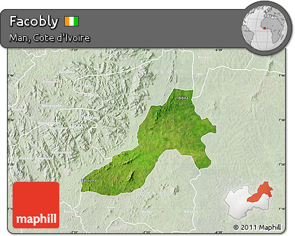Satellite Map of Facobly, lighten