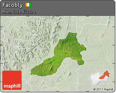 Satellite Map of Facobly, lighten