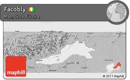 Gray Panoramic Map of Facobly