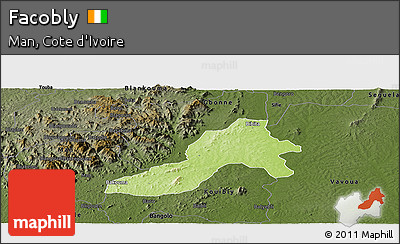 Physical Panoramic Map of Facobly, darken