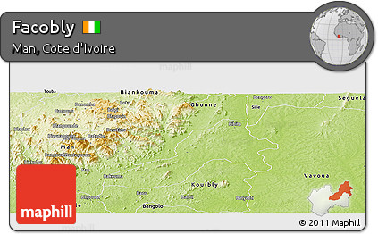 Physical Panoramic Map of Facobly