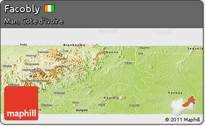 Physical Panoramic Map of Facobly