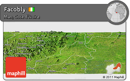 Satellite Panoramic Map of Facobly