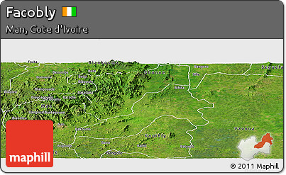 Satellite Panoramic Map of Facobly