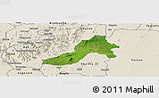 Satellite Panoramic Map of Facobly, shaded relief outside