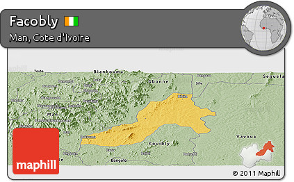 Savanna Style Panoramic Map of Facobly