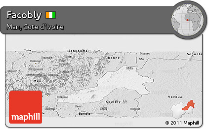 Silver Style Panoramic Map of Facobly