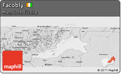 Silver Style Panoramic Map of Facobly