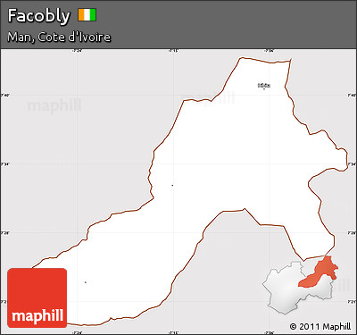 Classic Style Simple Map of Facobly, cropped outside