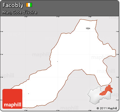 Classic Style Simple Map of Facobly, cropped outside