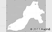 Gray Simple Map of Facobly, single color outside