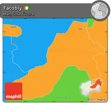 Political Simple Map of Facobly