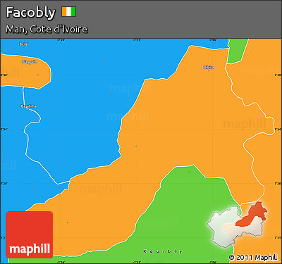 Political Simple Map of Facobly