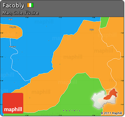 Political Simple Map of Facobly