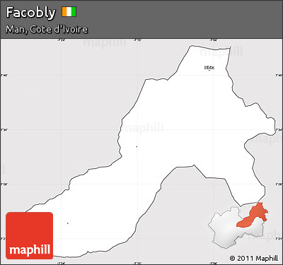 Silver Style Simple Map of Facobly, cropped outside