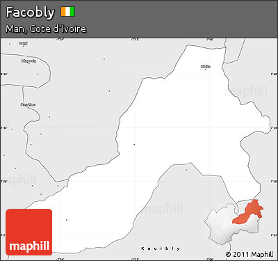 Silver Style Simple Map of Facobly