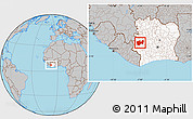 Gray Location Map of Man, highlighted country