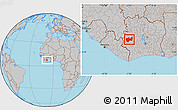 Gray Location Map of Man