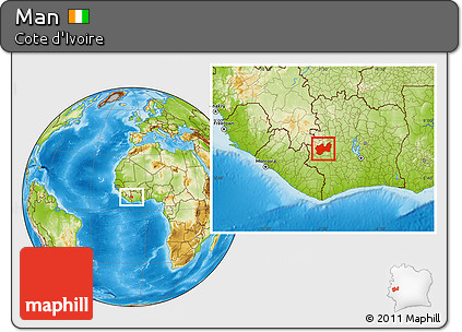 Physical Location Map of Man