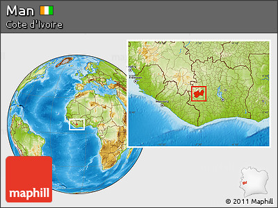 Physical Location Map of Man