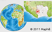 Physical Location Map of Man, highlighted country