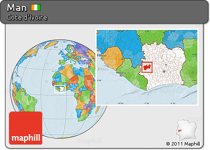 Political Location Map of Man, highlighted country