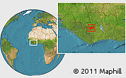 Satellite Location Map of Man