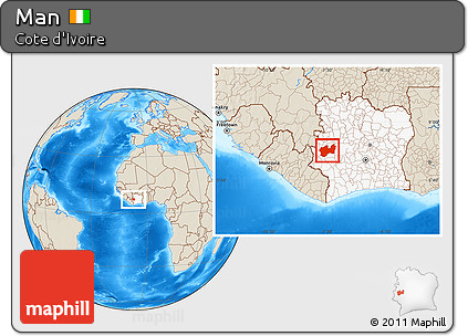 Shaded Relief Location Map of Man, highlighted country