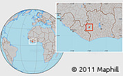 Gray Location Map of Logouale