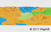 Physical Panoramic Map of Logouale, political outside