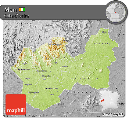 Physical Map of Man, desaturated