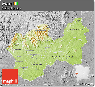 Physical Map of Man, desaturated
