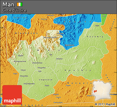 Physical Map of Man, political outside
