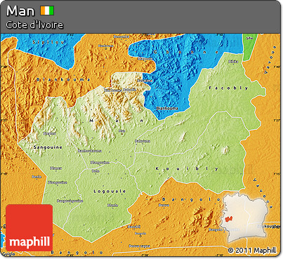 Physical Map of Man, political outside