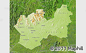 Physical Map of Man, satellite outside