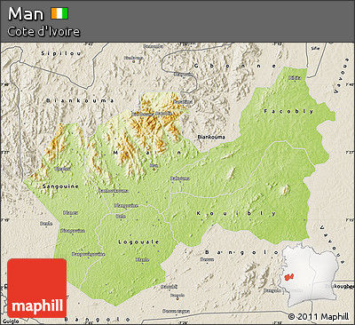 Physical Map of Man, shaded relief outside