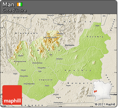 Physical Map of Man, shaded relief outside