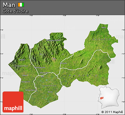 Satellite Map of Man, single color outside