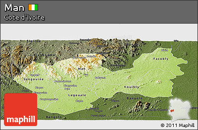 Physical Panoramic Map of Man, darken