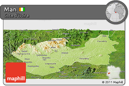 Physical Panoramic Map of Man, satellite outside
