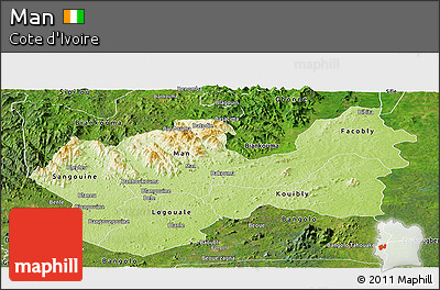 Physical Panoramic Map of Man, satellite outside