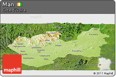 Physical Panoramic Map of Man, satellite outside