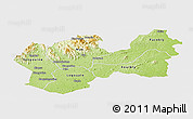 Physical Panoramic Map of Man, single color outside