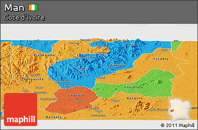 Political Panoramic Map of Man