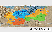 Political Panoramic Map of Man, semi-desaturated